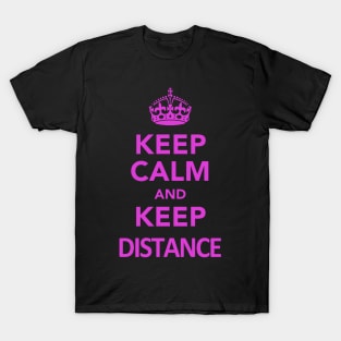 Keep calm and Keep Distance Purple T-Shirt